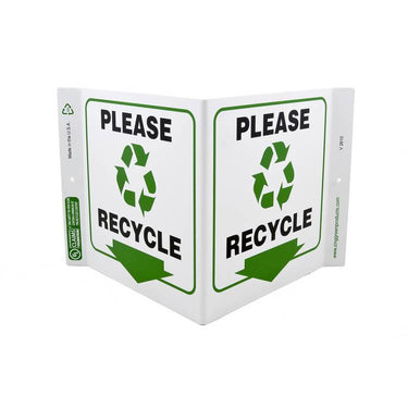 ZING Eco Recycle V Sign, 7X12- Model 2610